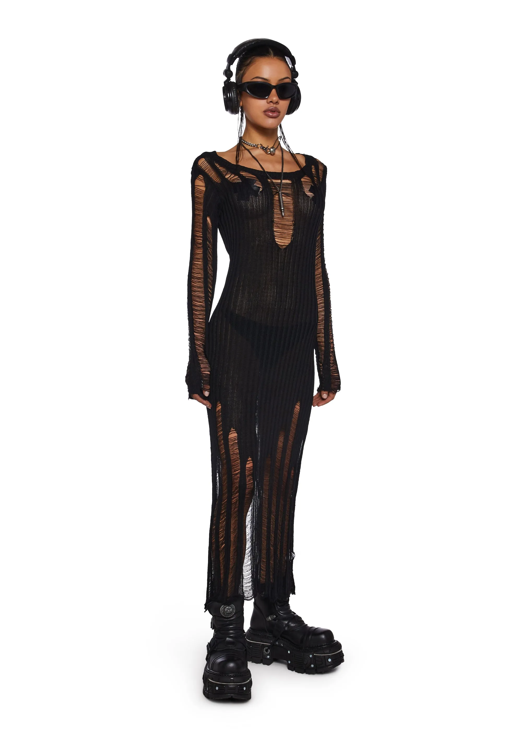 It’s Under Control Shredded Maxi Dress