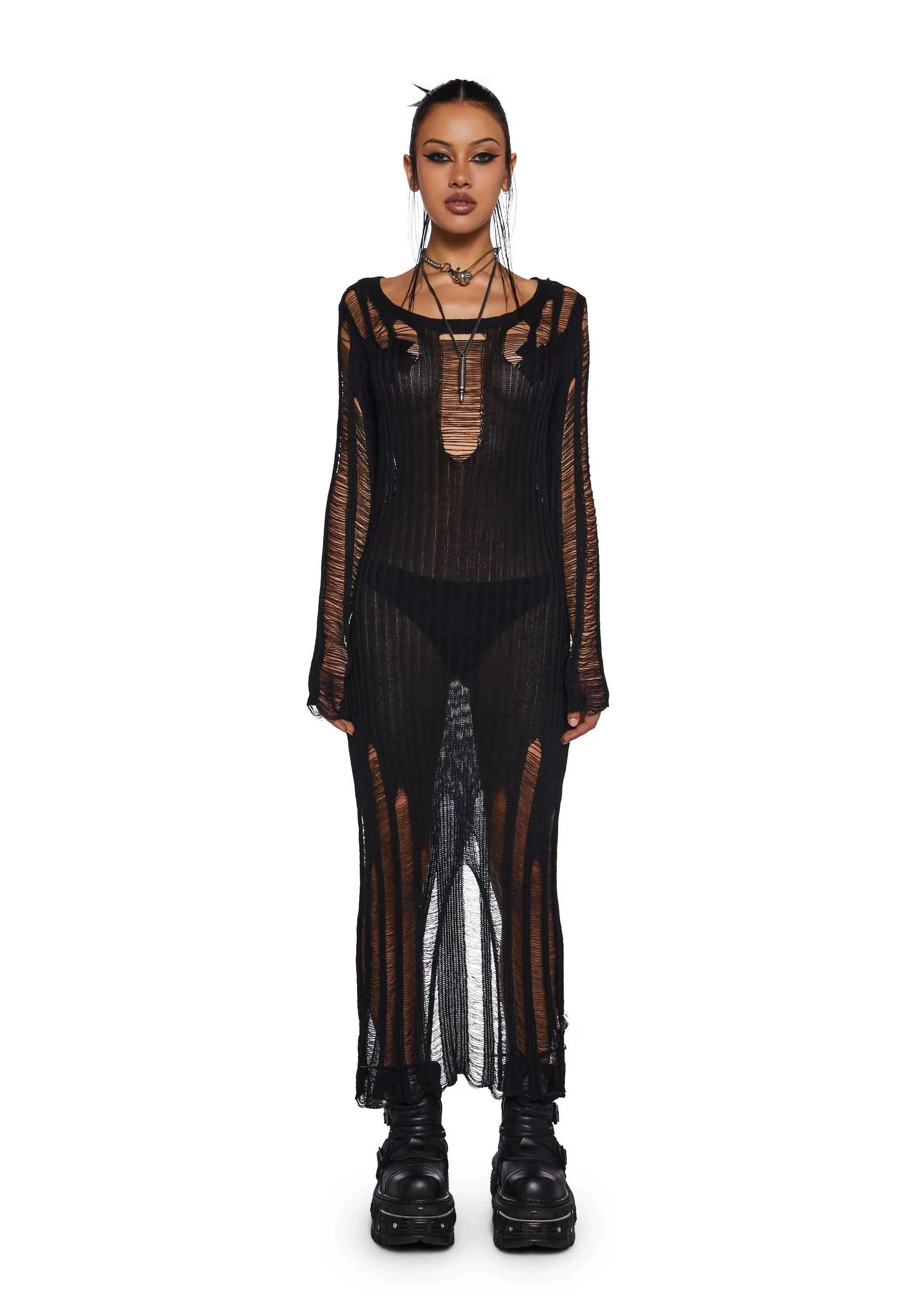 It’s Under Control Shredded Maxi Dress
