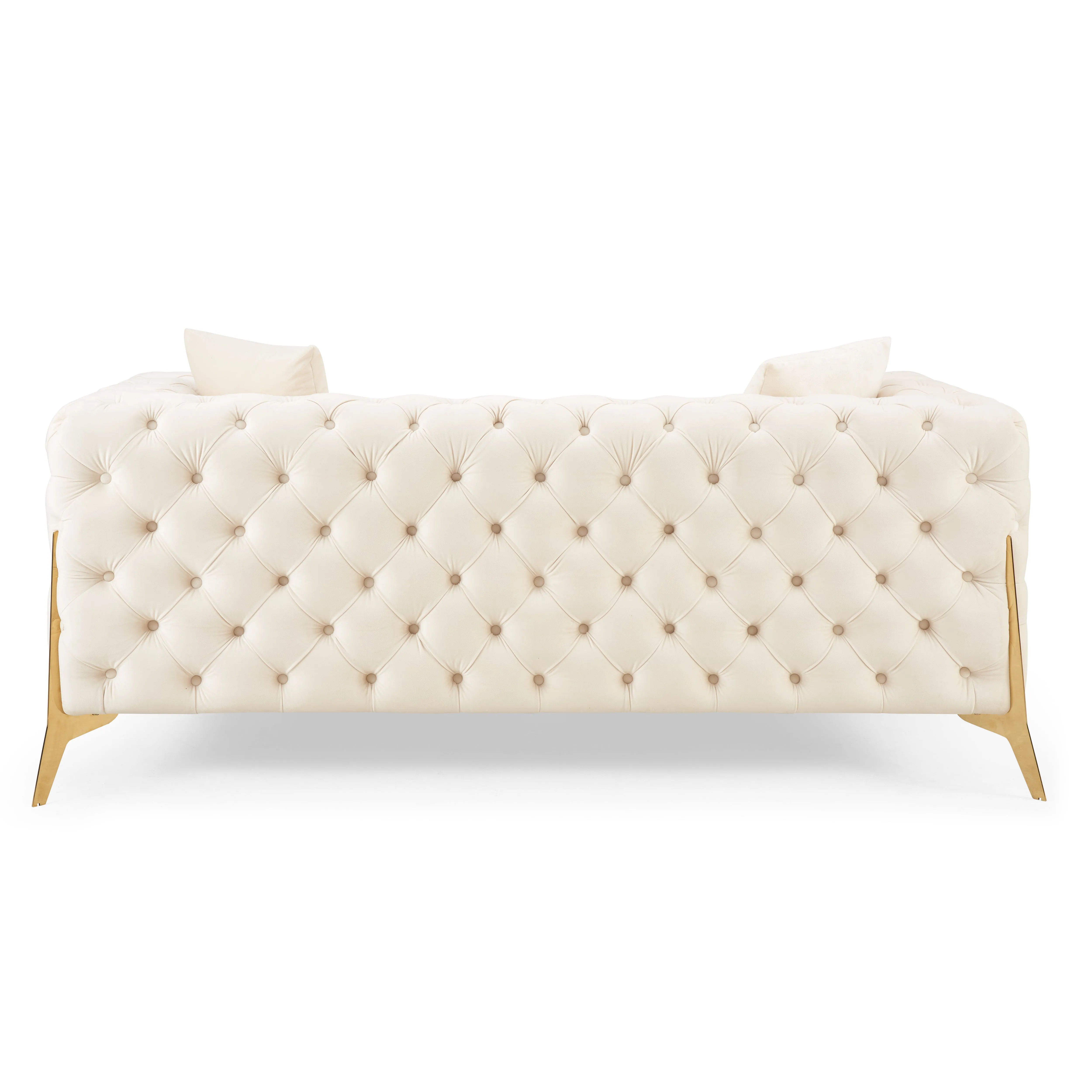 Jaguar 2 3 Seater Sofa Set Chesterfield Design Velvet, Cream Velvet