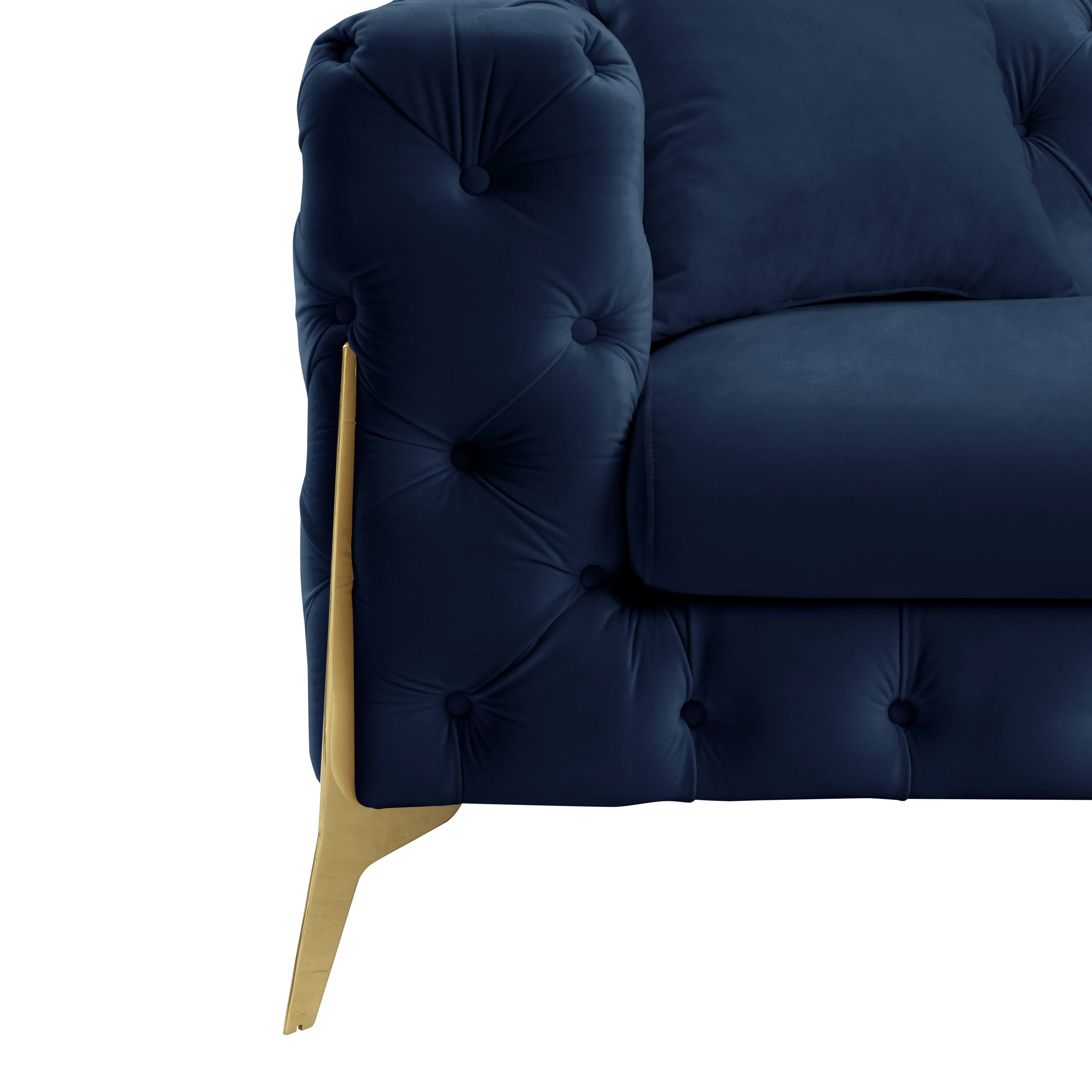 Jaguar 2 3 Seater Sofa Set Chesterfield Design Velvet, Dark Blue Velvet