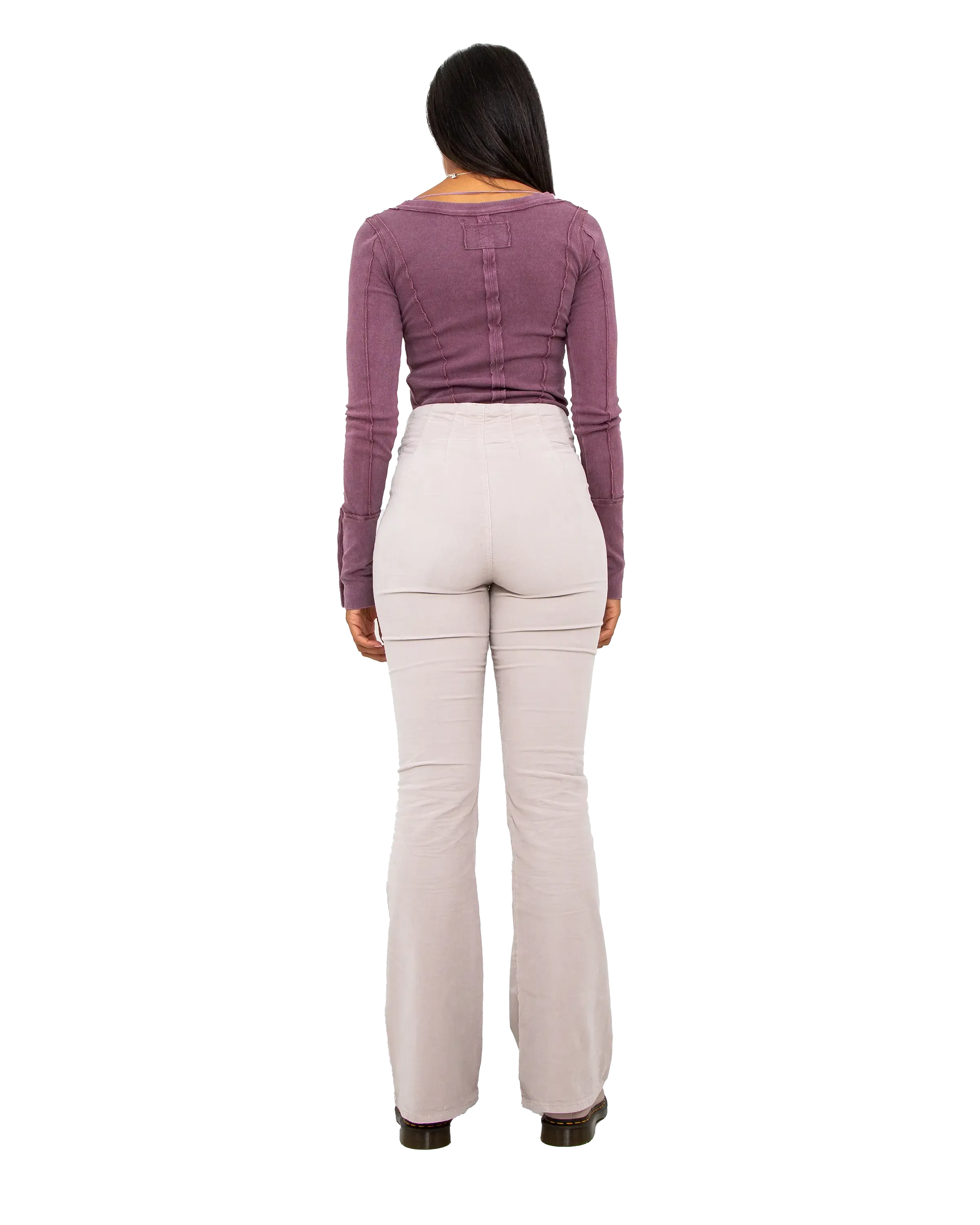 Jayde Cord Flare Trousers in Love Stone