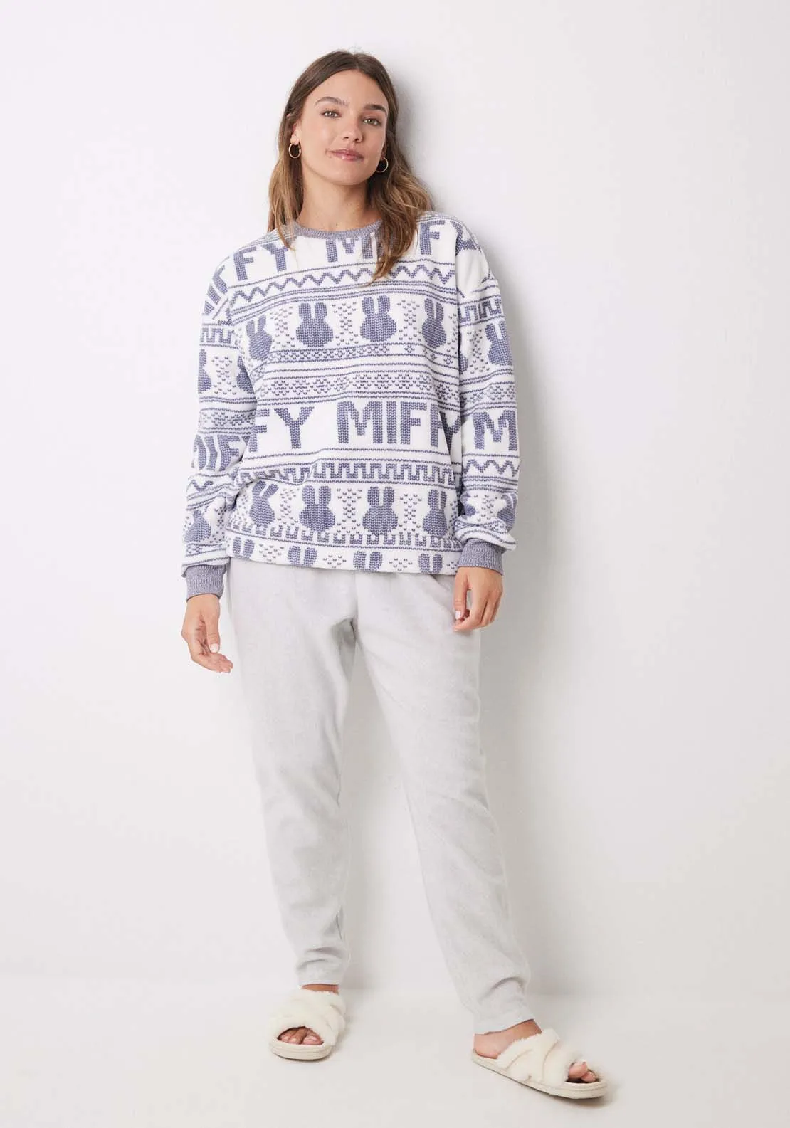 Long fleece Miffy pyjamas - Purple