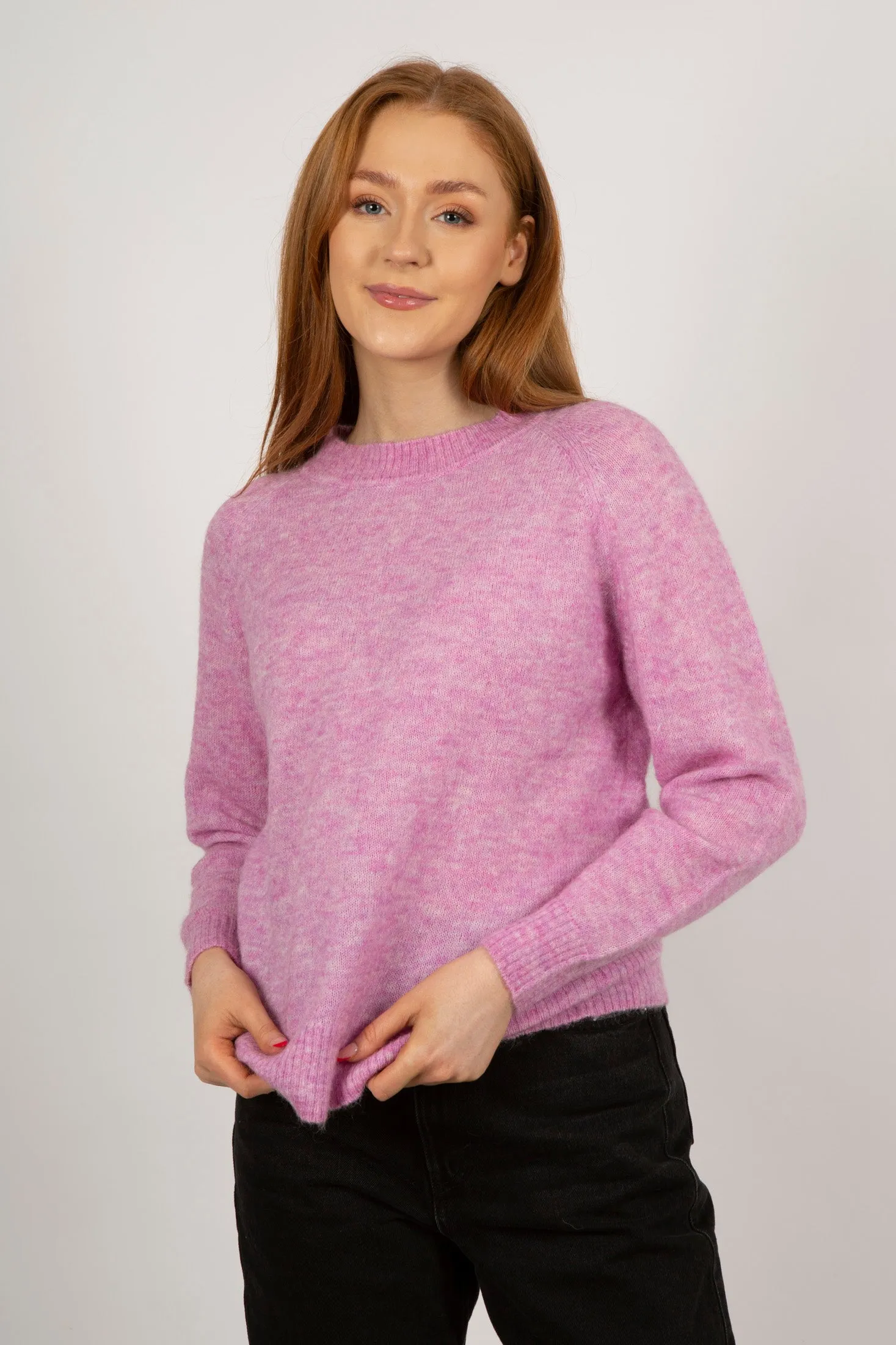 Maimee Mohair O Pullover - Orchid Melange
