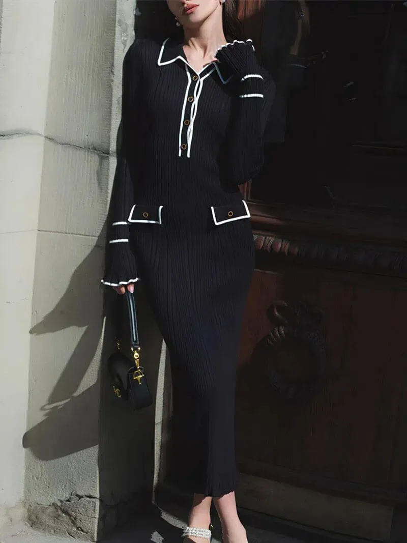 Maristella – Black-and-white design – Midi dress