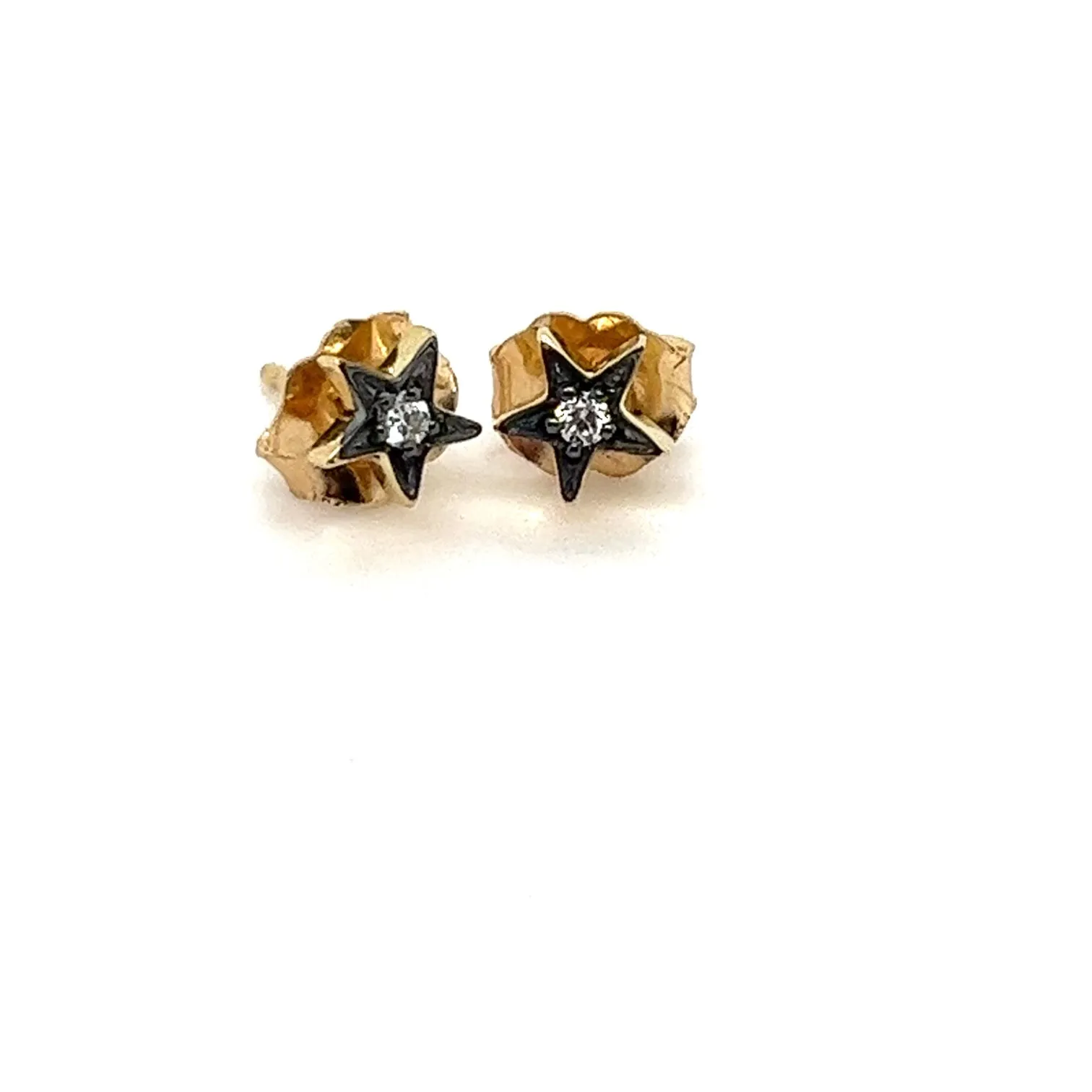 Mini and Small 18kt Star Studs