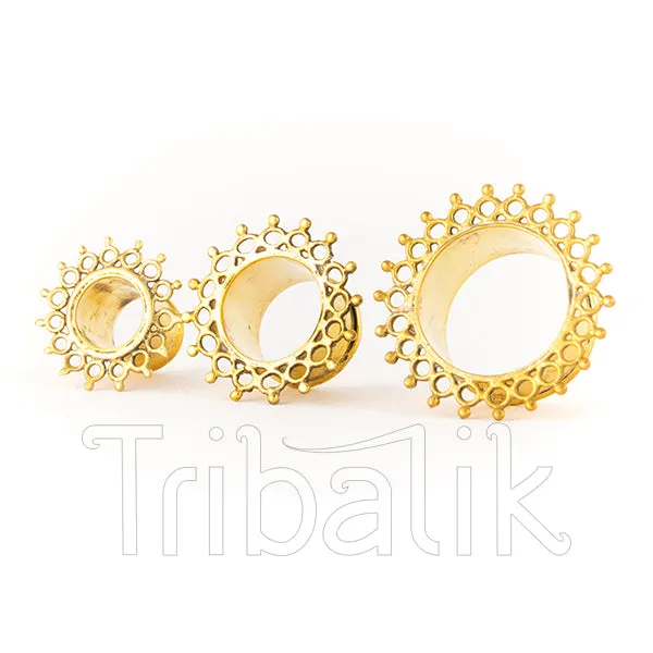 Molecule Brass Ear Tunnels-Flesh Tunnels