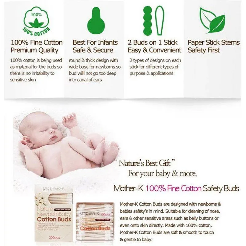 Mother-K Hygienic Cotton Buds (300 pcs)