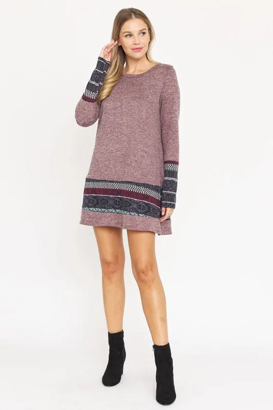 Nordic Print Knit Dress