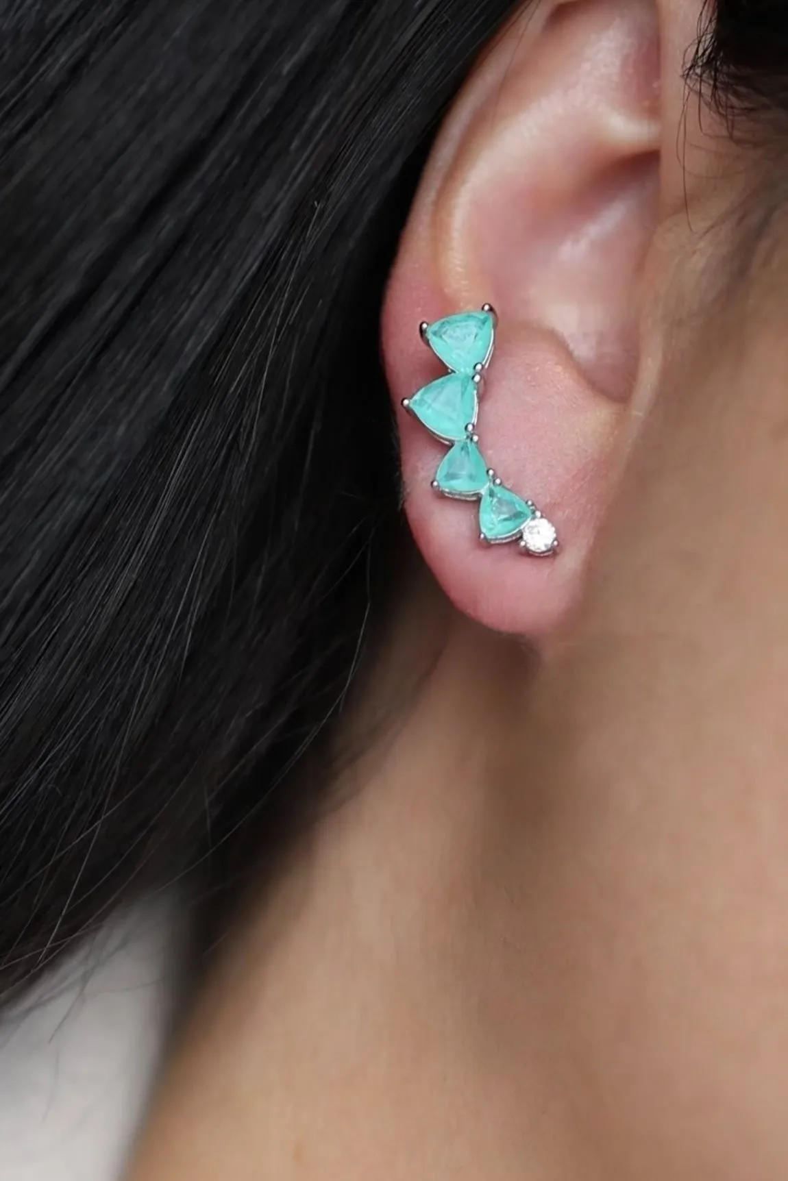 Ocean Triangle Ear Climbers