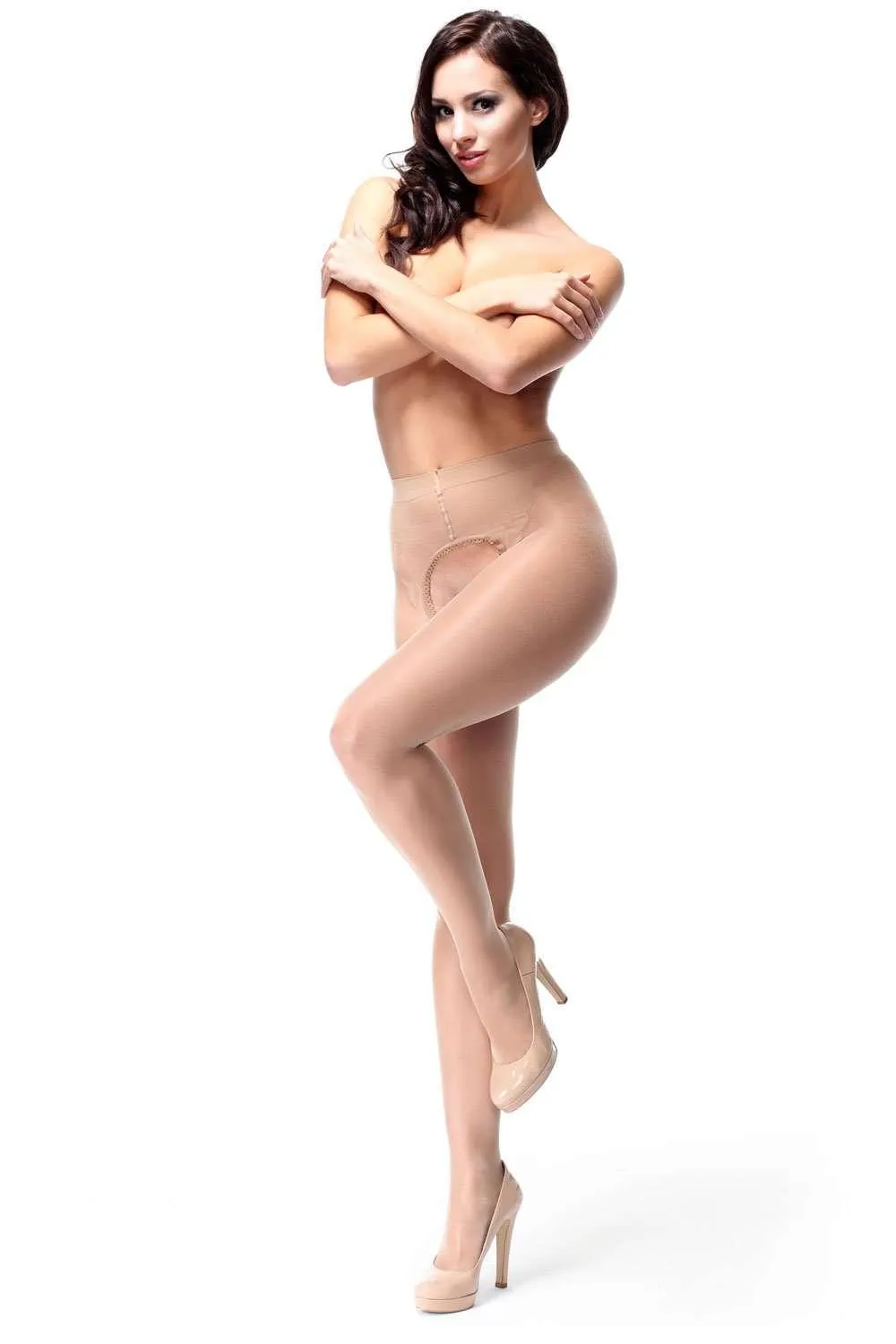 Open Crotch Tights Nude 20 Denier