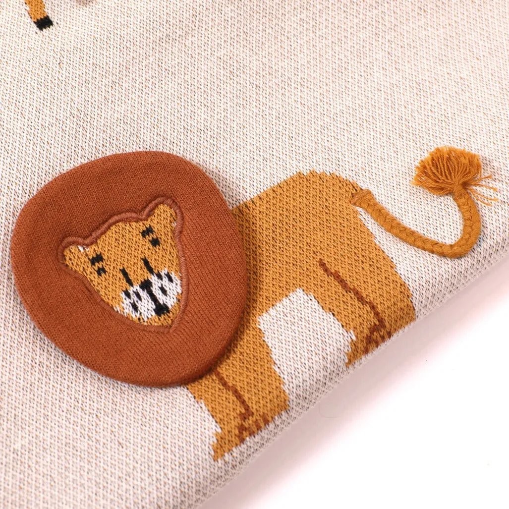 Organic Cotton 3D Knit Baby Blanket: Savannah Safari