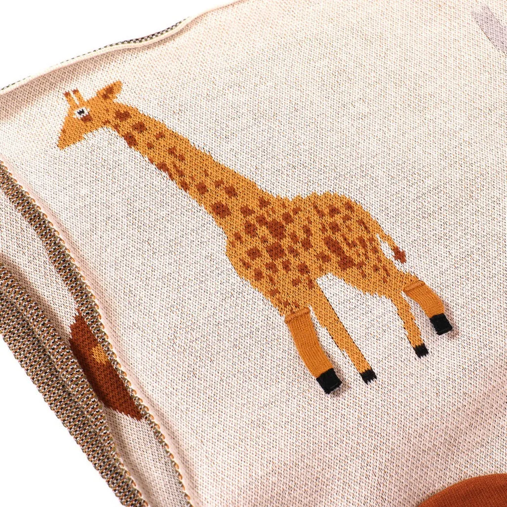 Organic Cotton 3D Knit Baby Blanket: Savannah Safari