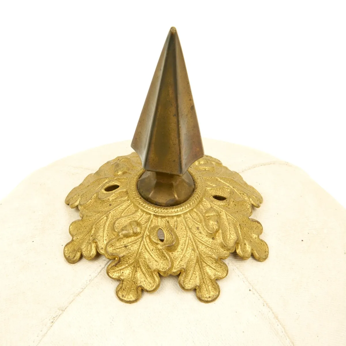 Original U.S. M-1881 Medical Officer's White Spiked Pith Helmet