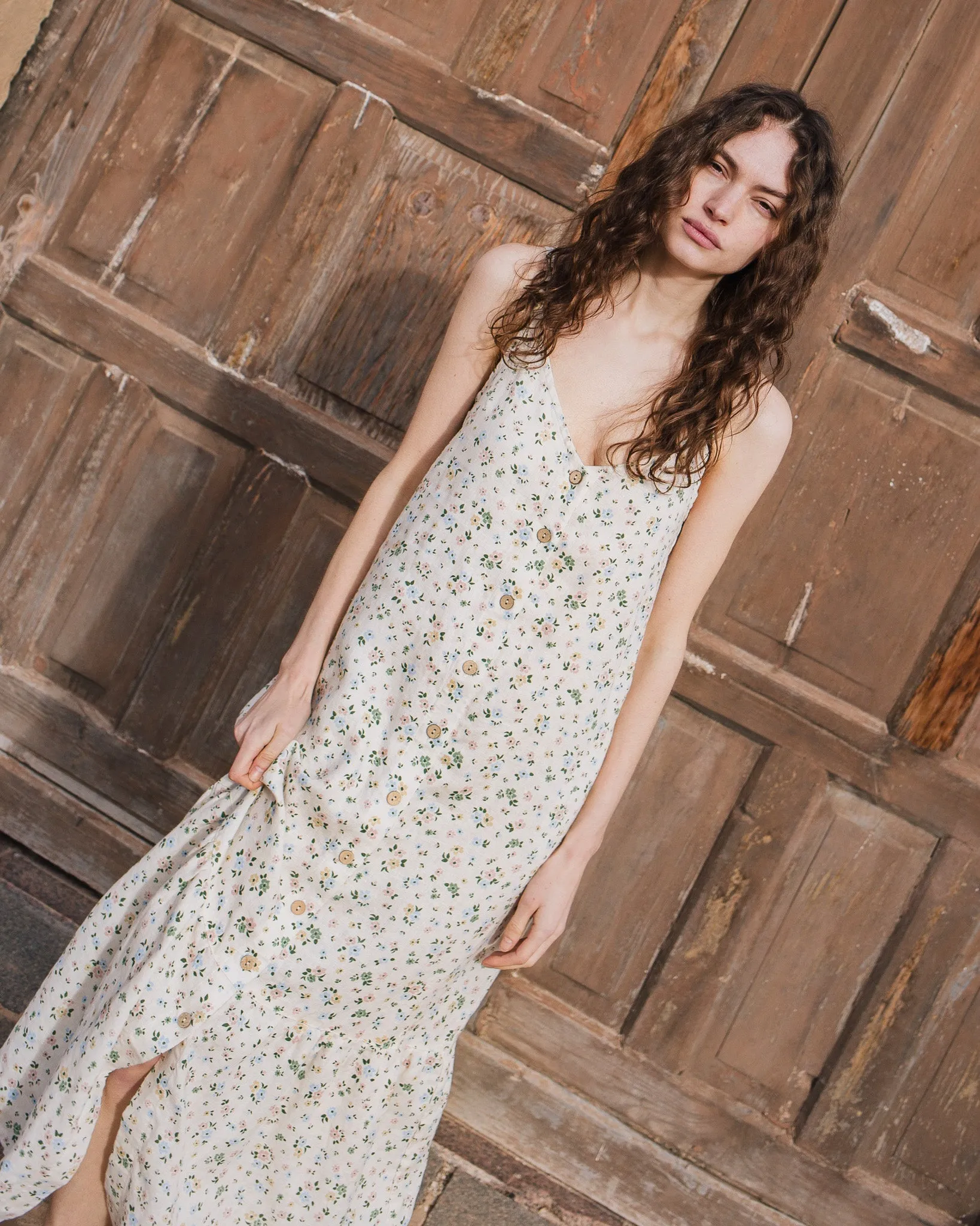 PAULA slip linen dress