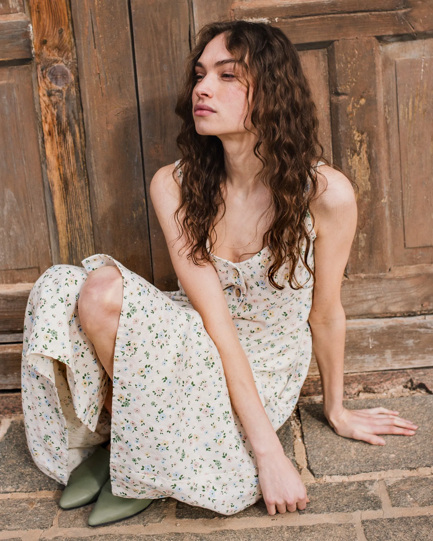 PAULA slip linen dress
