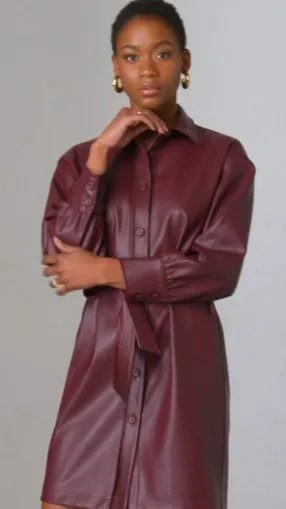 PIA B PU SHIRT DRESS