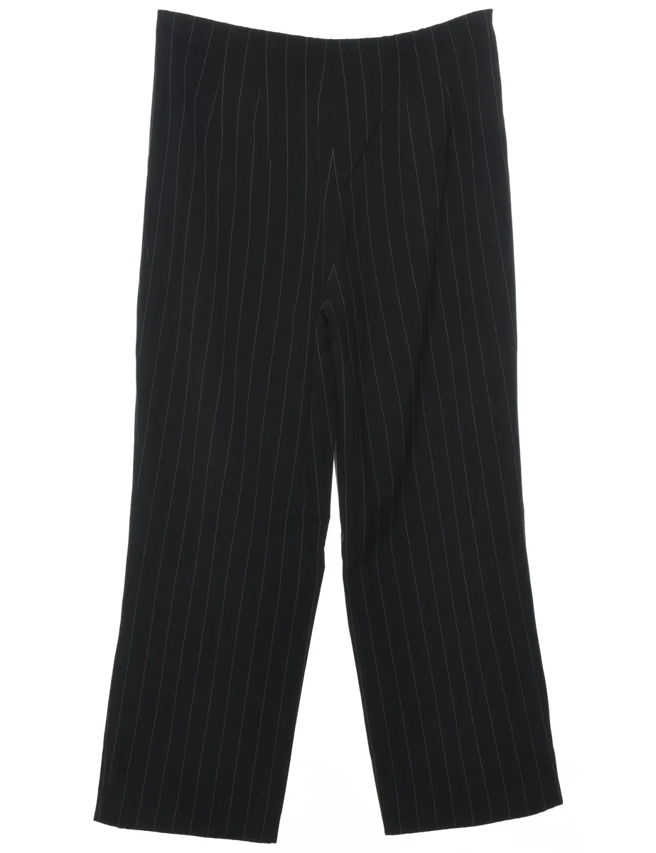Pinstripes Black Trousers - W30 L28