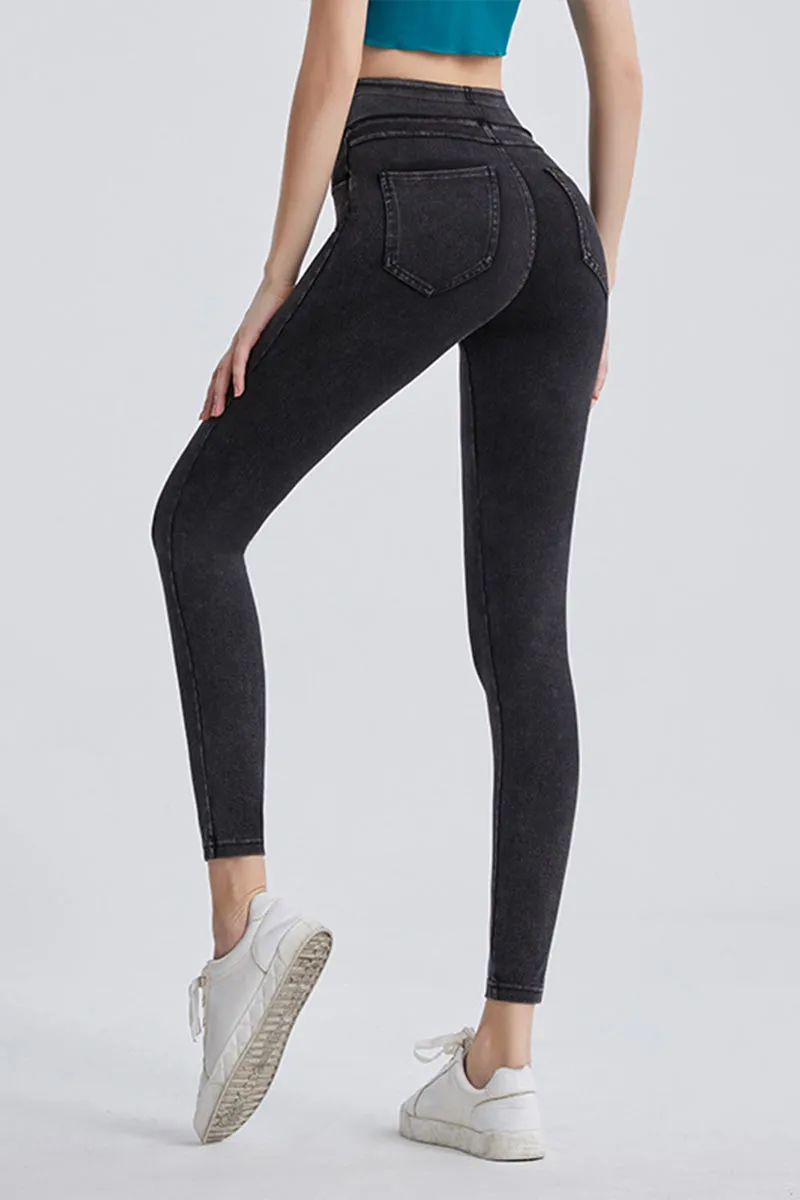 PK0681 Denim Prints Workout Leggings