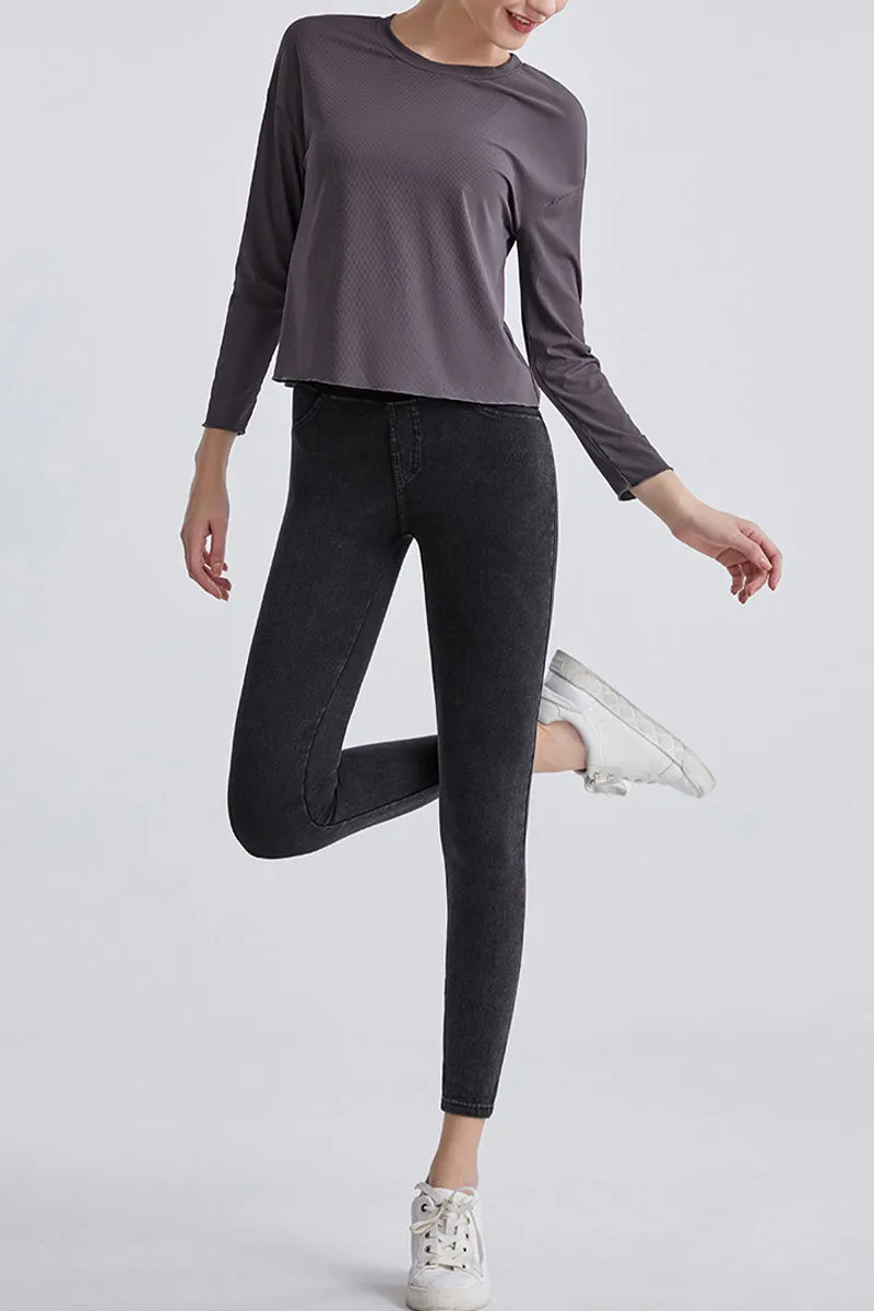 PK0681 Denim Prints Workout Leggings