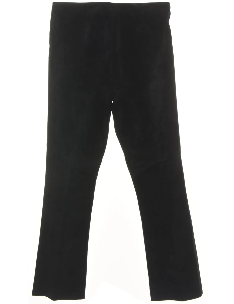 Plain Black Suede Trousers - W28 L29