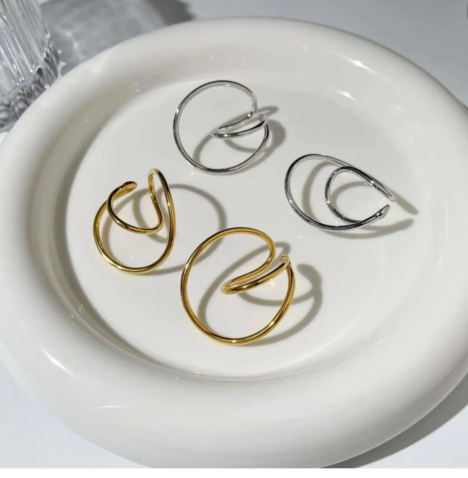 Pre Order:  Creative Cursive Gold Plated Earring Ear Clips