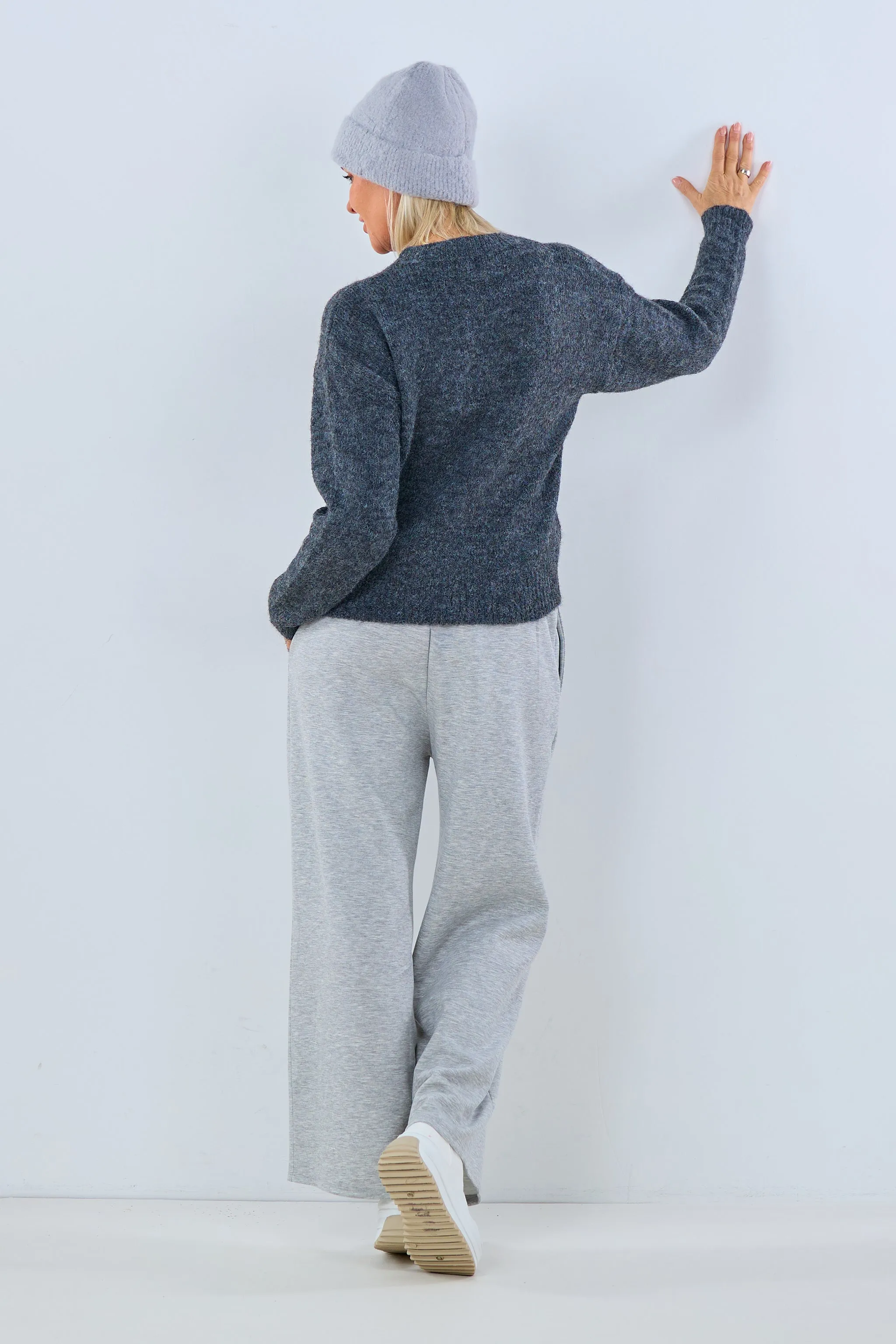 Pulli mit Herz-Ausschnitt, anthrazit