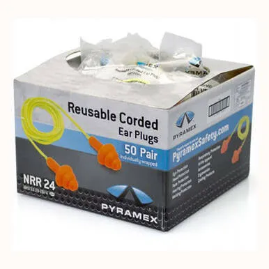 Pyramex RP3001 Series Reusable Corded Earplugs 50/Box