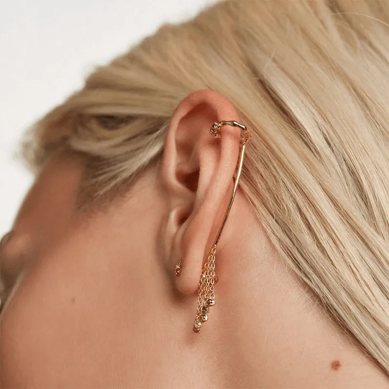 Rainbow Bright Tassel Stud Earring and Bone Clip Set