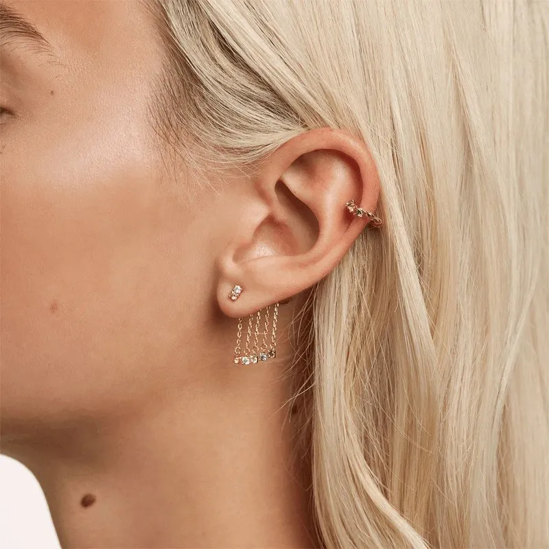 Rainbow Bright Tassel Stud Earring and Bone Clip Set