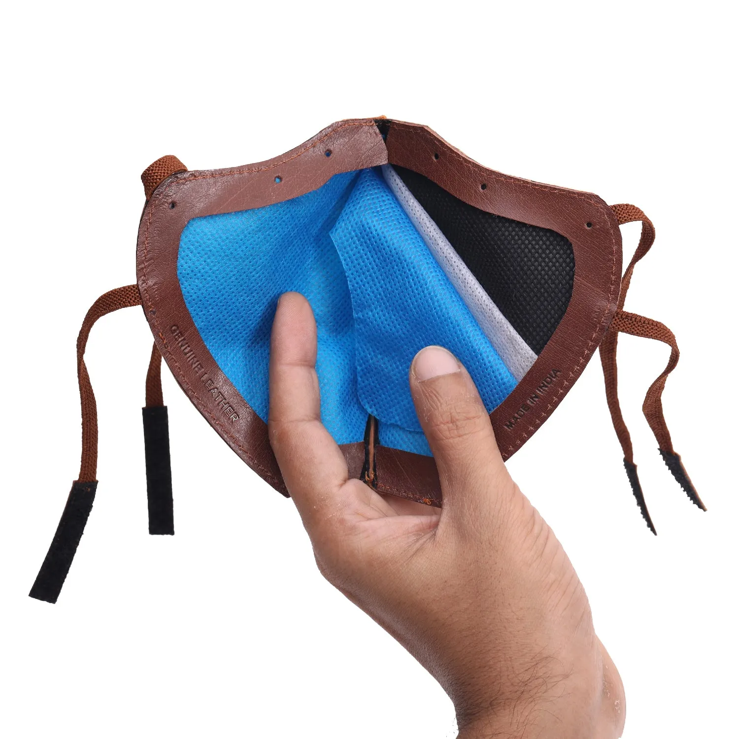 RL Antique Leather Face Mask With Changeable Filters