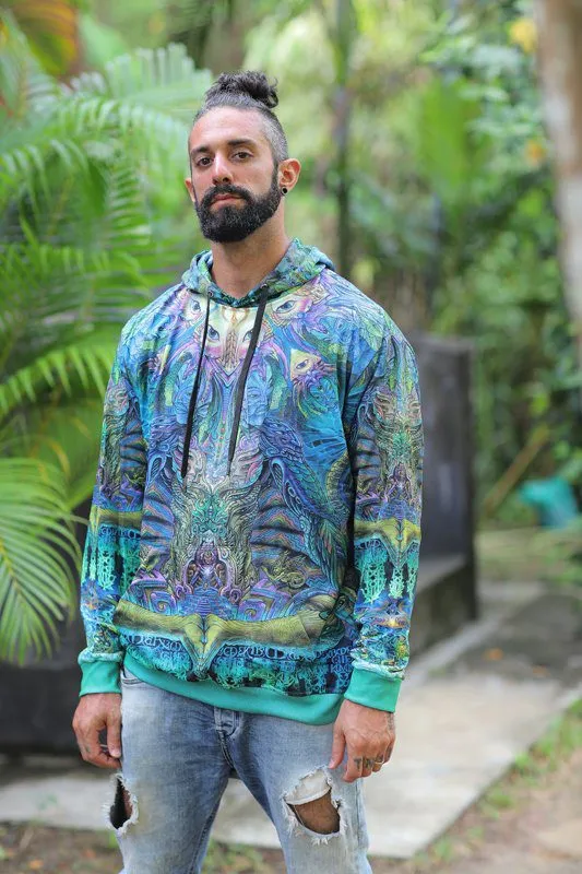 Sacred Geometry Hoodie | UV Hoodie | Fractal Hoodie | Psy Clothing | Festival Hoodie | Psychedelic Sweater | Alpha Centauri - UV (HD)
