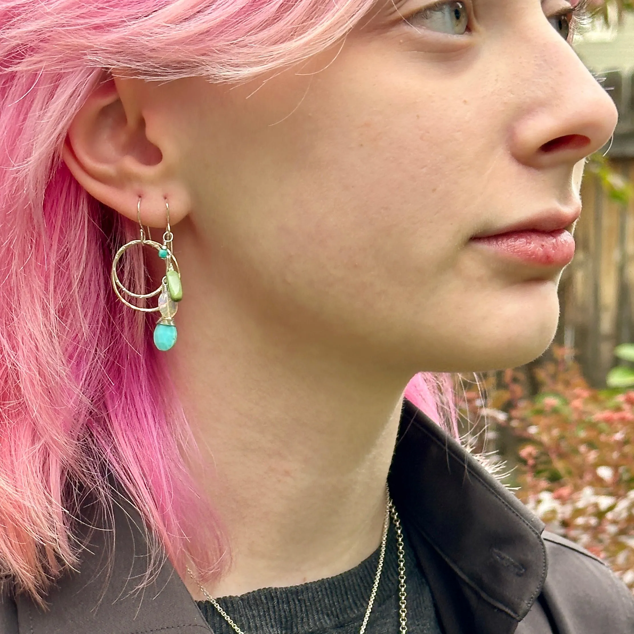 Silver in Gold Circle Earrings