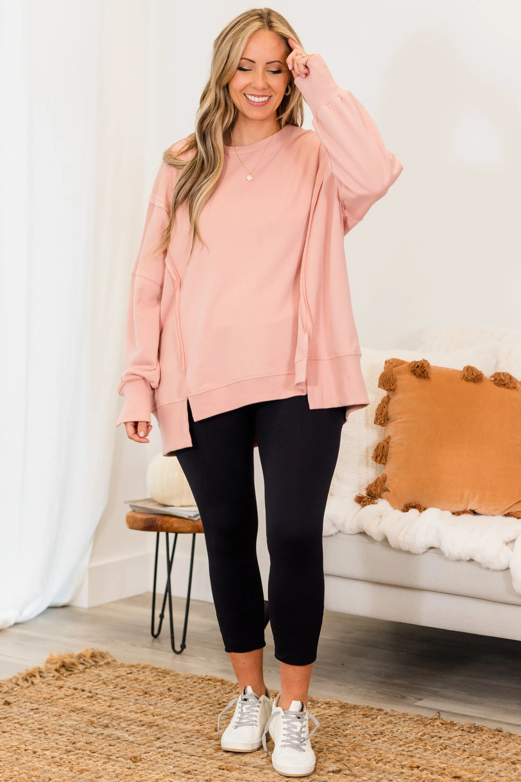 Sunset Glow Pullover, Pink