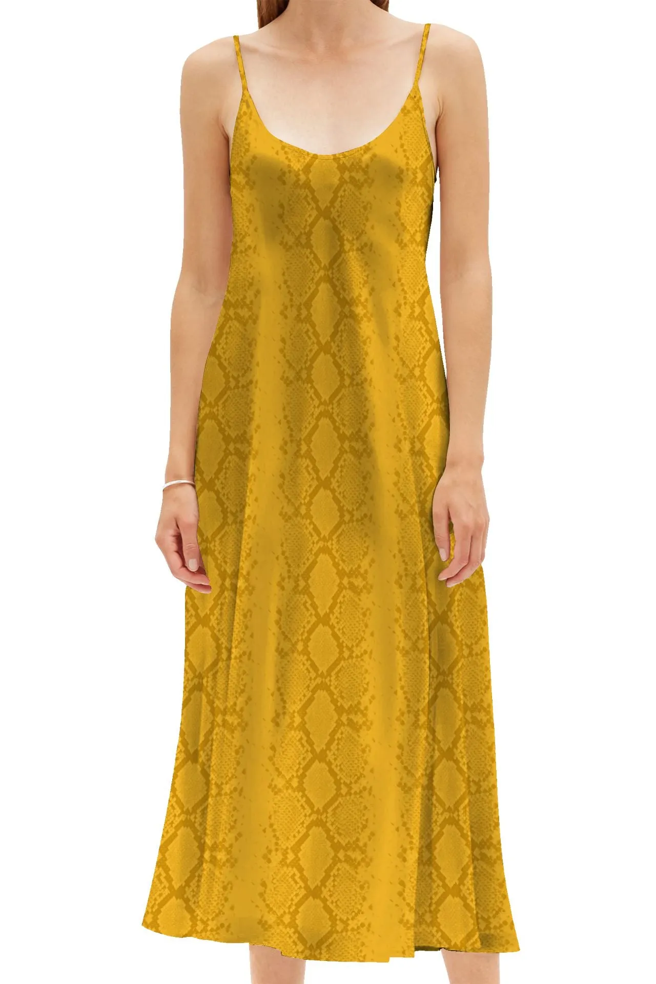 Sustainable Vegan Silk Midi Camisole Slip Dress