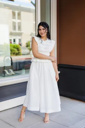 The Meant To Be Off-White Knit Top Midi Dress