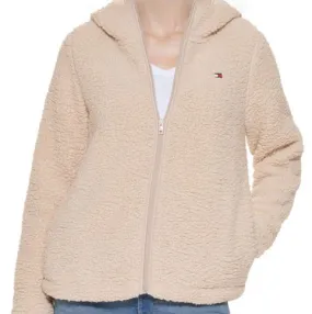 Tommy Hilfiger Sherpa Pullover Jacket In Lthtr Fawn full zip