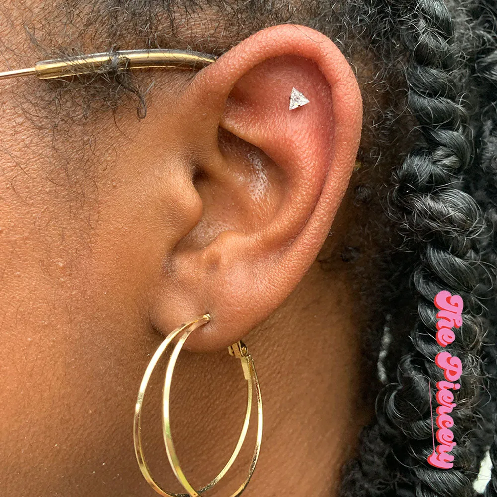 Triangle Gemstone Stud