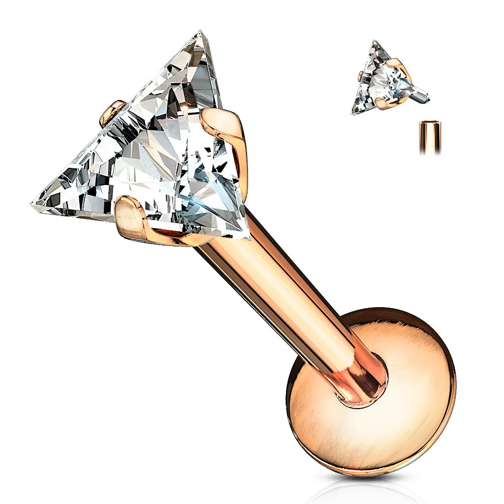 Triangle Gemstone Stud