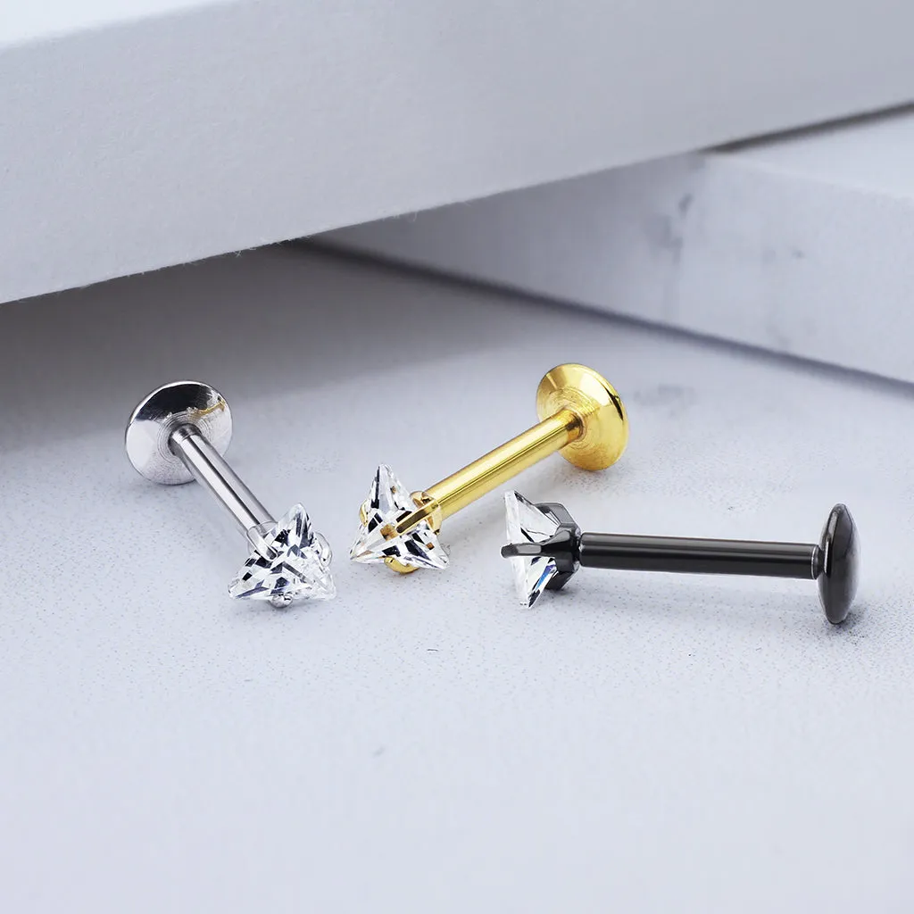 Triangle Gemstone Stud